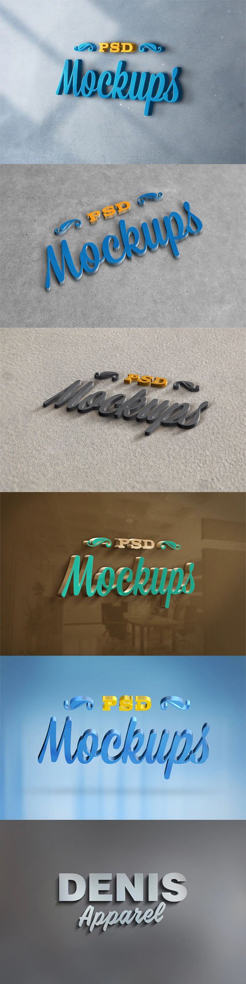 3D Awesome Realistic Logo PSD Mockups Collection