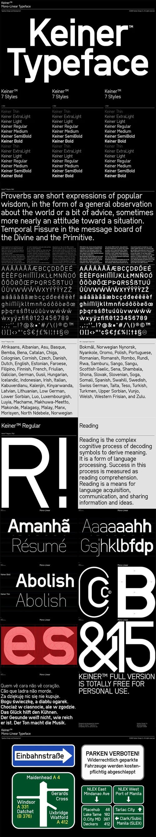 Keiner - Mono-Linear Typeface [7-Weights]