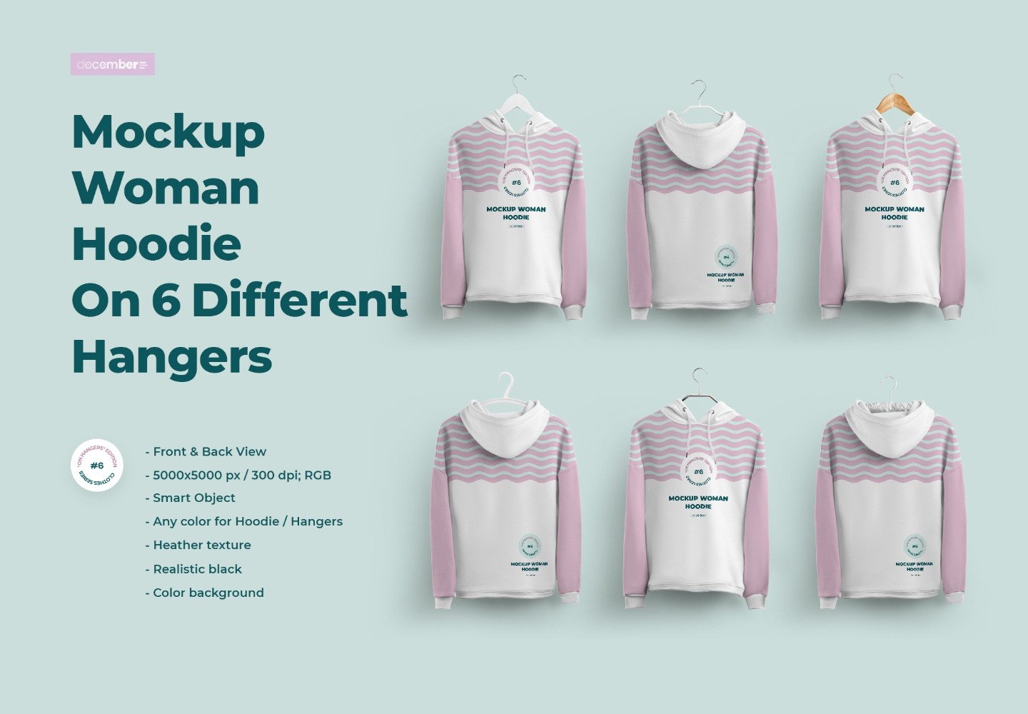 Download Download Front and Back Woman Hoodie Mockup On 6 different ...