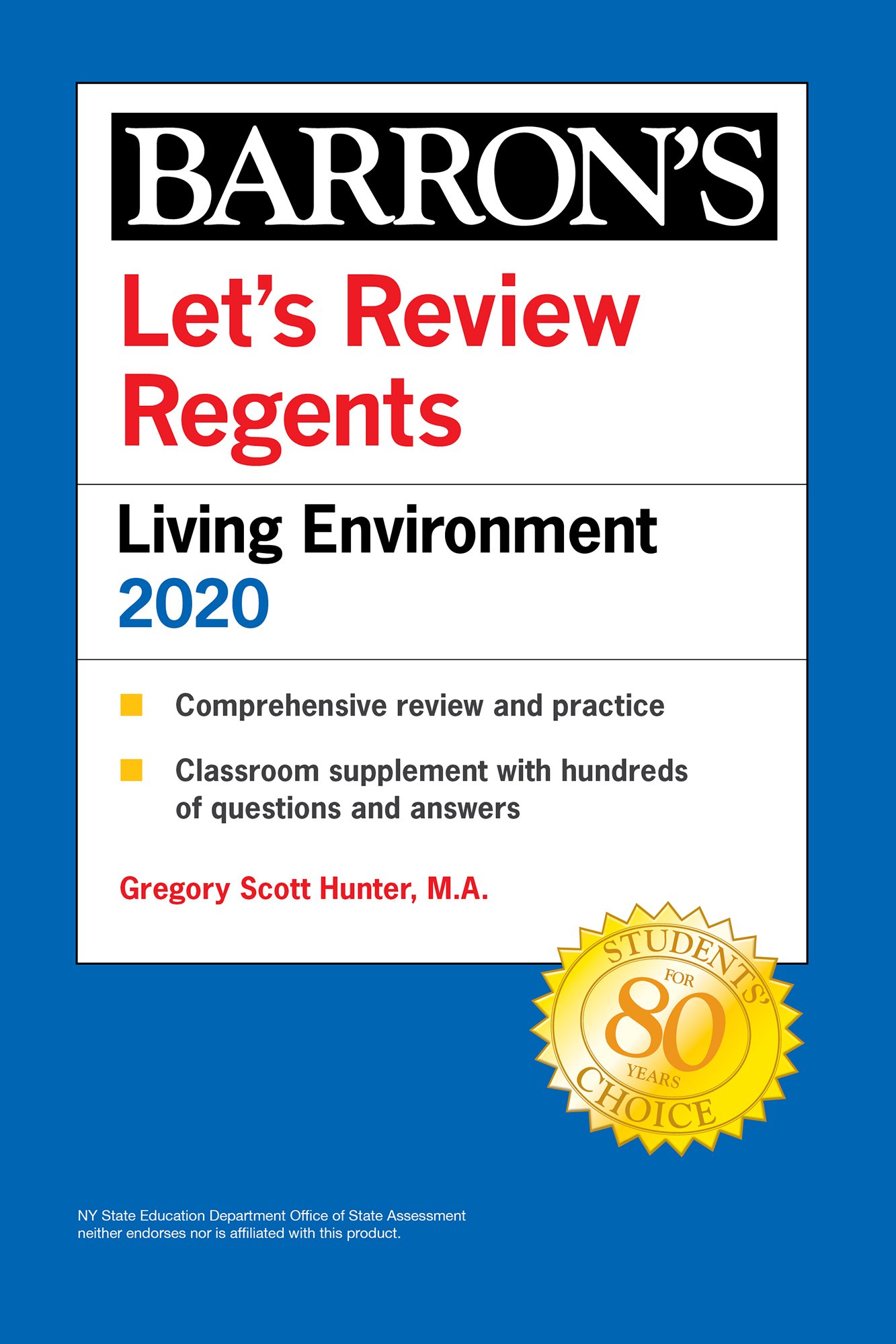 Let's Review Regents: Living Environment 2020 (Barron's Regents NY