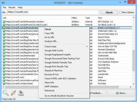 Portable VovSoft SEO Checker 3.1