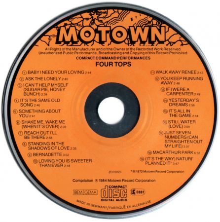 Four Tops ‎– 19 Greatest Hits (1984)