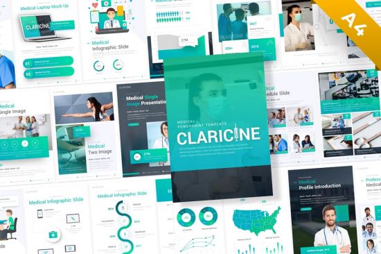 Claricine Portrait Medical PowerPoint Template