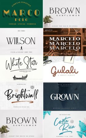 Pack of 9 Creative Fonts Vol 6