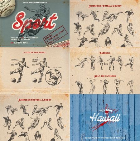 Creativemarket   145 Sport objects + 2 FONT FOR FREE! 263602