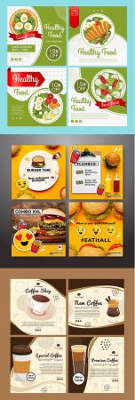 Instagram Post Collection Fast Food and Coffee Shop
