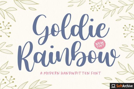 Goldie Rainbow YH   Modern Script Font
