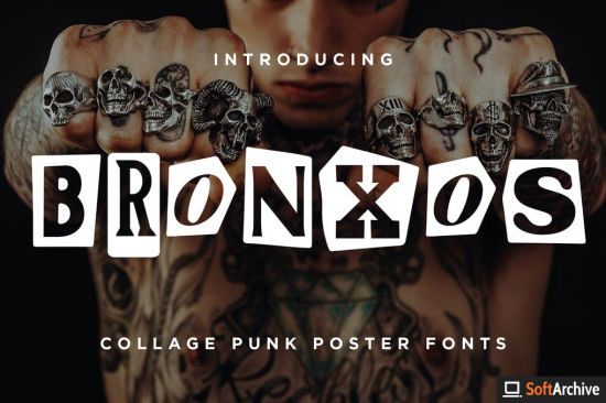 Bronxos   Collage Punk Poster Font