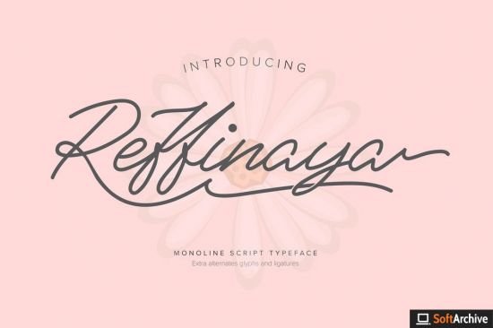 Reffinaya | Monoline Script Typeface
