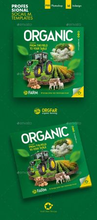 DesignOptimal Graphicriver Organic Farming Social Media Templates 26498667