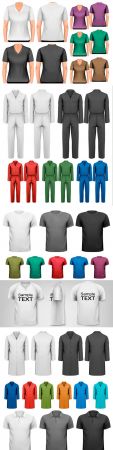 Black and white and colored men's T shirts and workwear