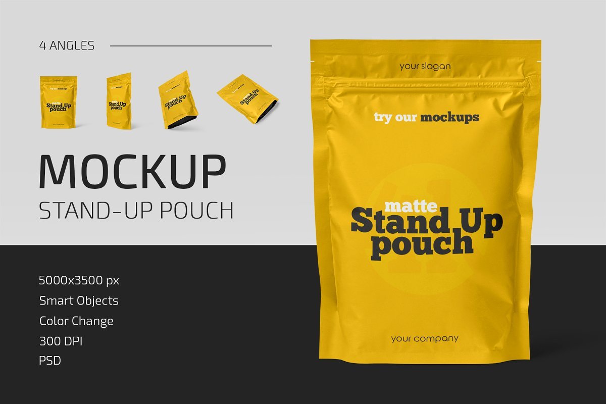 Download Download Matte Stand-Up Pouch Mockup Set - 5158450 ...