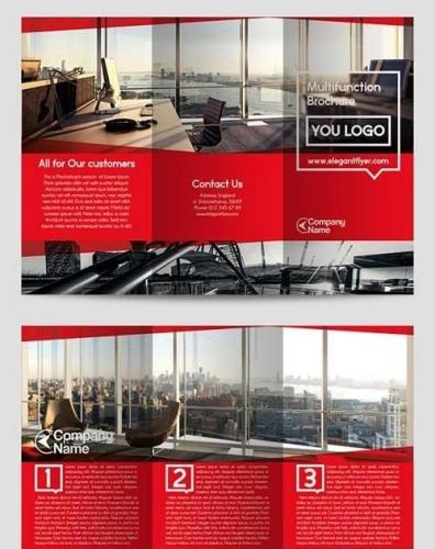 Multifunction Tri-Fold Brochure PSD Template