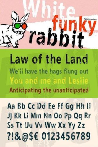 White funky rabbit Font