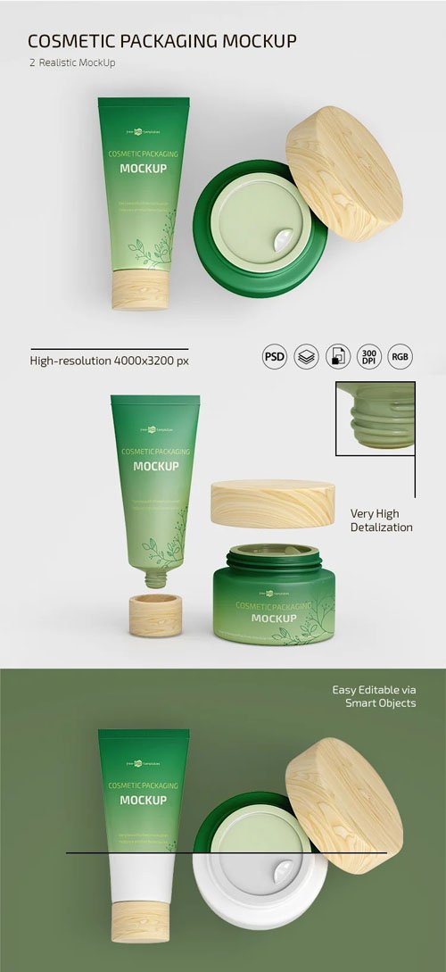 Cosmetics Packaging PSD Mockups