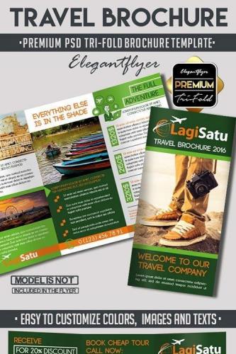 Travel Premium Tri-Fold PSD Brochure Template