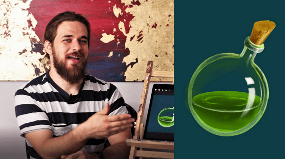 Procreate for Digital Illustration: Magic glowing potion bottle Super easy