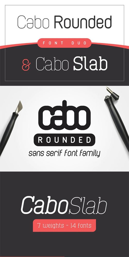 Cabo Rounded & Slab Font Duo [4-Weights]