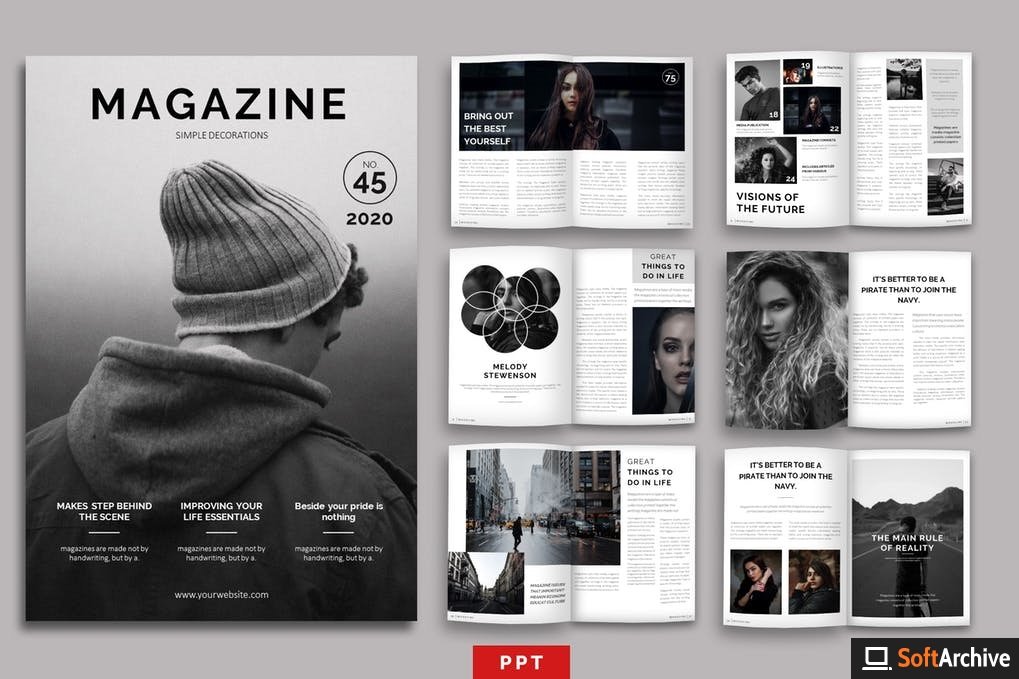 Magazine Layout Powerpoint Template SoftArchive