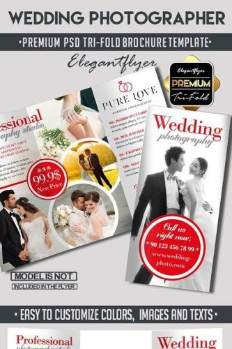 Wedding Photography Premium Tri-Fold PSD Brochure Template