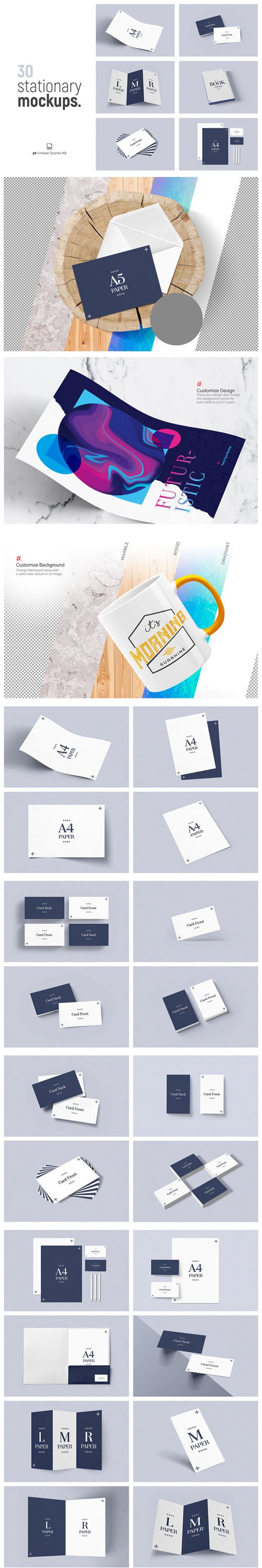 30 Stationery PSD Mockups Collection