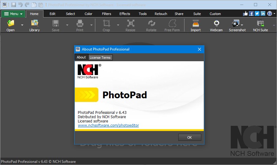 nch photopad image editor professional 2.81