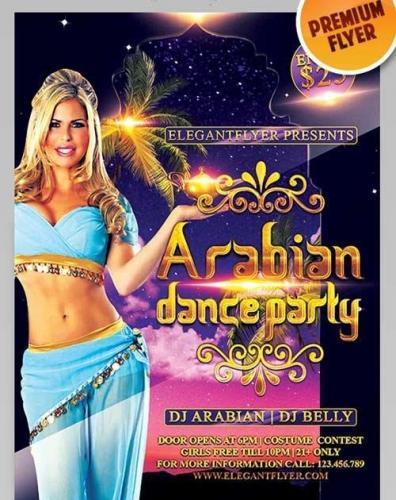  Arabian Dance Party Flyer PSD Template + Facebook Cover