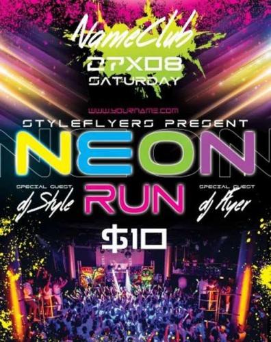 Neon Run PSD Flyer Template