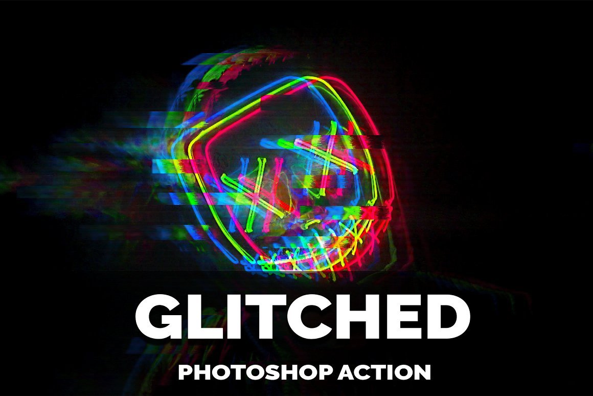 glitch overlay photoshop action