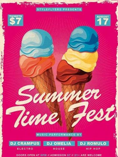 Summer time fest PSD Flyer Template