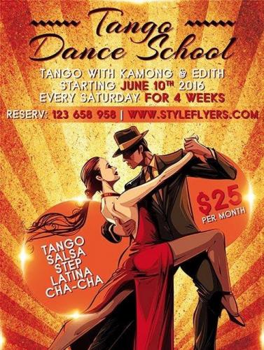 Tango Dance School PSD Flyer