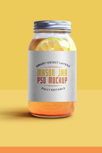 Mason Jar Mockup Psd