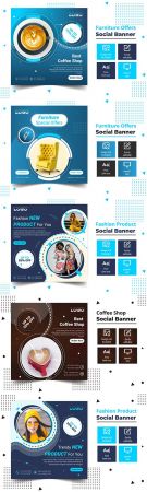 Fashion product offers post square banner template