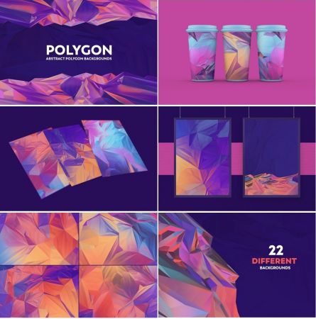 Abstract Polygon Backgrounds   Colorful Colors
