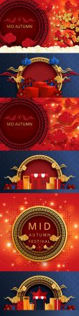 Mid autumn festival Chinese traditional celebration illustration