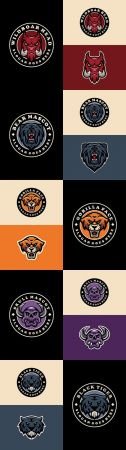 Emblem mascot and Brand name logos design 7