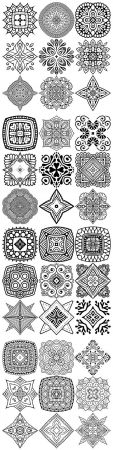 Mandala set black ethnic drawing design