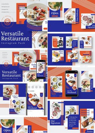 GraphicRiver   Versatile Restaurant Menu Insta Pack 26936323