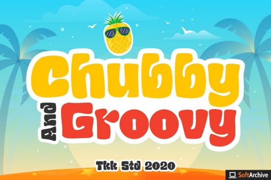 Chubby and Groovy   children retro font