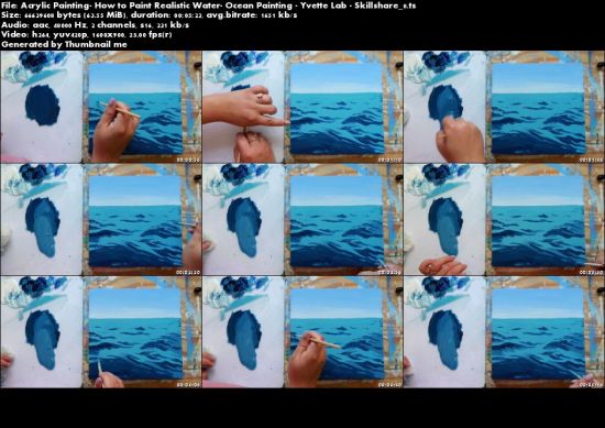 Acrylic Painting: How to Paint Realistic Water: Ocean Painting 