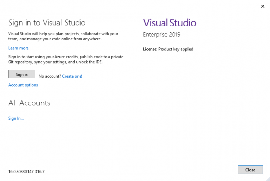 Microsoft Visual Studio Enterprise 2019 v16.7.0 (Build 16.7.30330.147) Multilingual