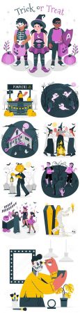 Happy Halloween holiday illustration collection 8