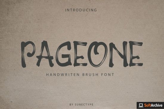 Pageone Simple Energetic Brush Font