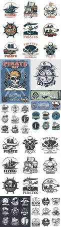 Vintage antique emblems and logos with text design 11