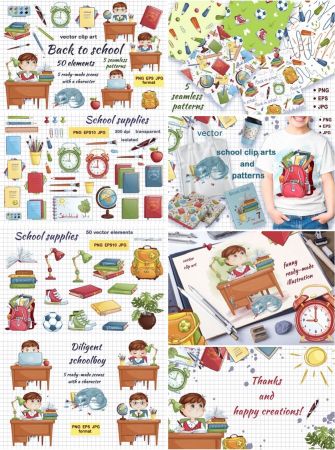 Back to School Vector Elements   EPS Template