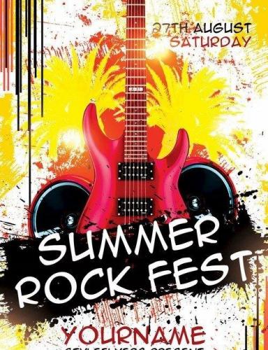Summer Rock Fest PSD Flyer Template + Facebook Cover