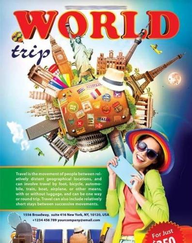 World Trip Flyer PSD Template