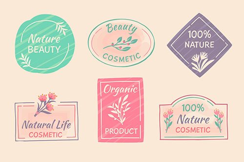 Nature cosmetics badge collection