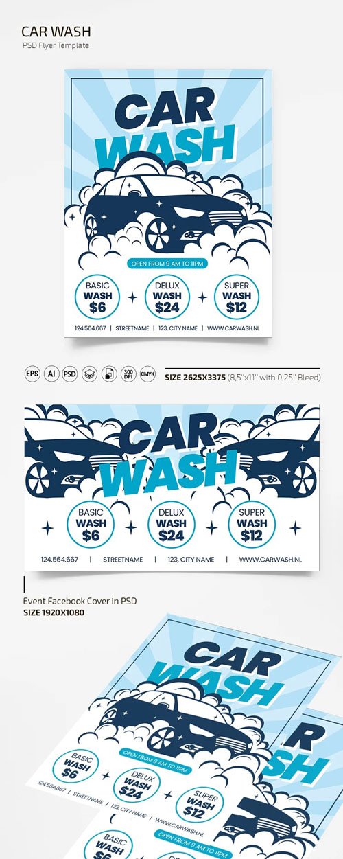 Car Wash (PSD/Ai) Flyer Template