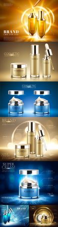 Advertising beauty products with sparkling lights illustration
